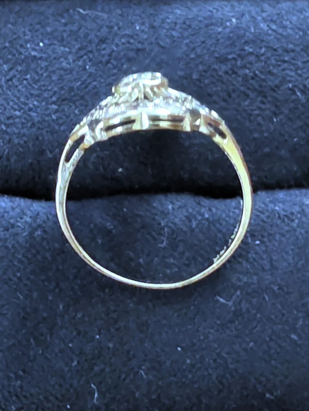 14k Diamond Filigree White Gold Ring (Vintage)